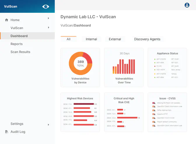 RapidFire Tools - VulScan Dashboard